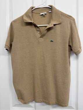 Lacoste Boys Short Sleeve Polo Shirt - Tan